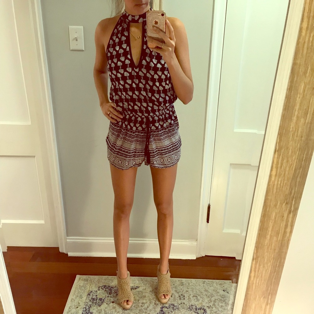 NWOT Band of Gypsies navy Romper Size XS